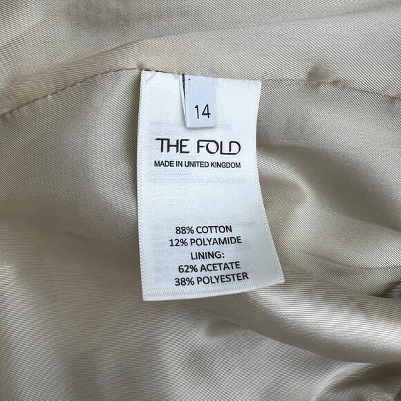 The Fold London Tweed Pencil Skirt Fringe Plaid Ivory Black - Picture 5 of 7